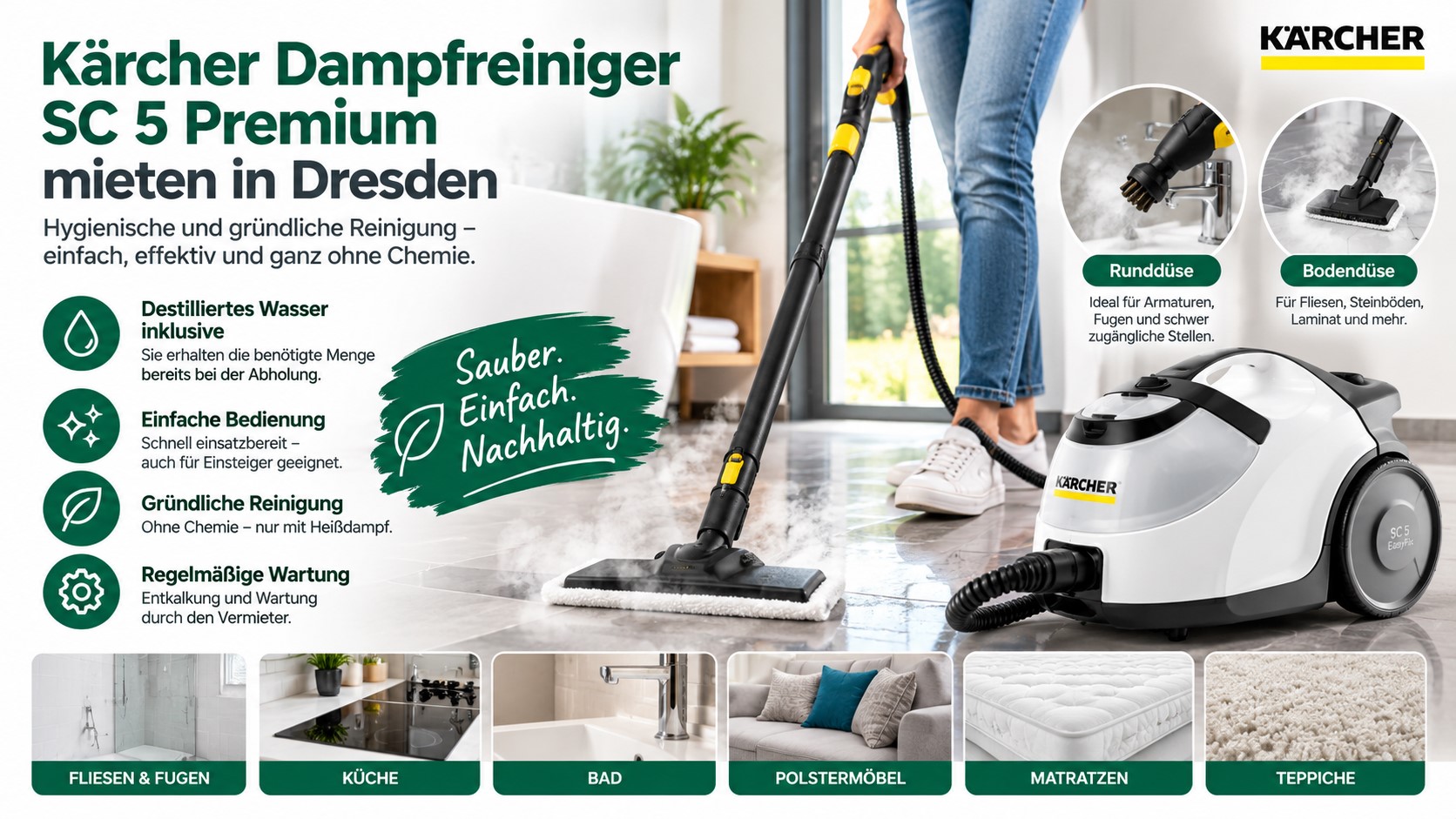 Dampfreiniger mieten in Dresden & Umgebung